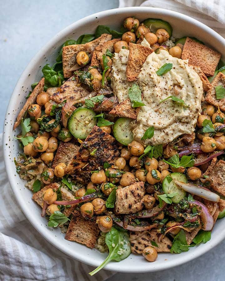 Balsamic Glaze Marinated Chickpea Salad