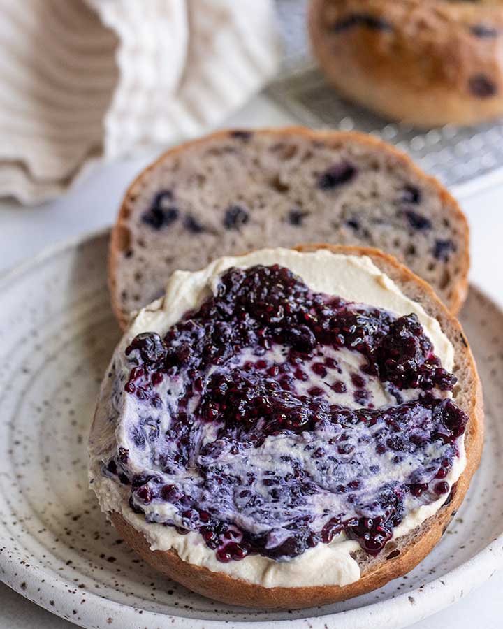 Vegan Blueberry Bagels