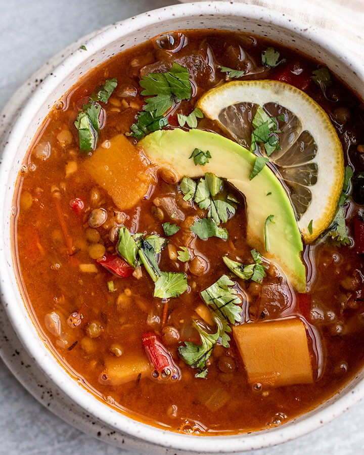 Comforting Butternut Squash Lentil Soup