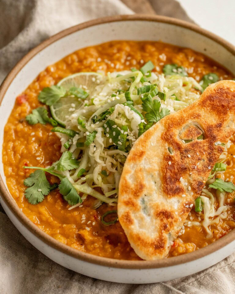 Caramelized Sweet Potato Scallion Lentils