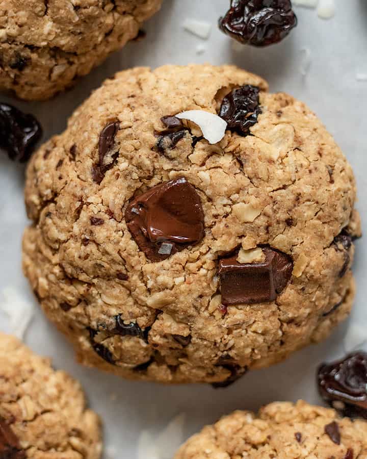 Chocolate Cherry Oatmeal Breakfast Cookies
