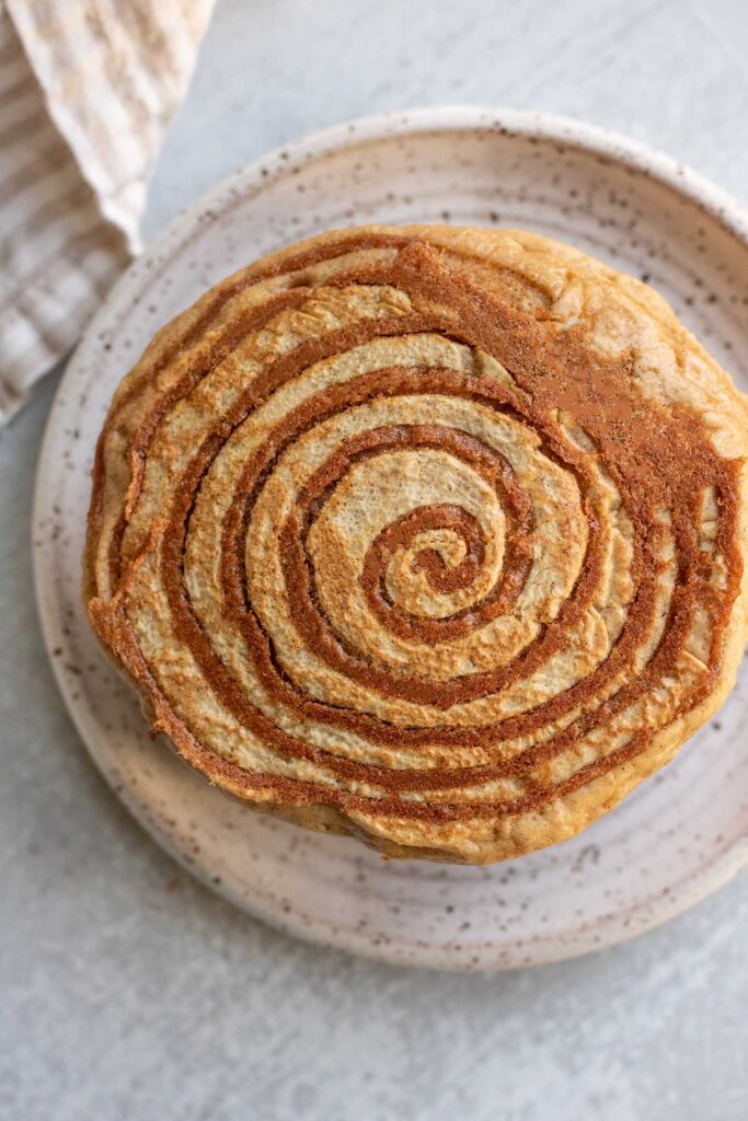 How the pancake swirl looks after cooking.