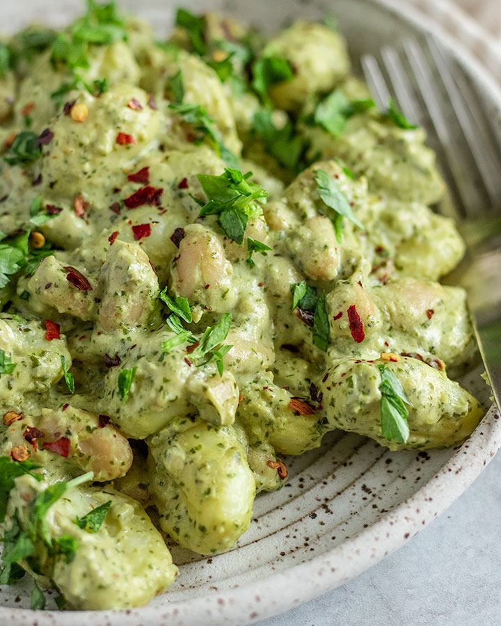 Creamy Vegan Pesto Gnocchi
