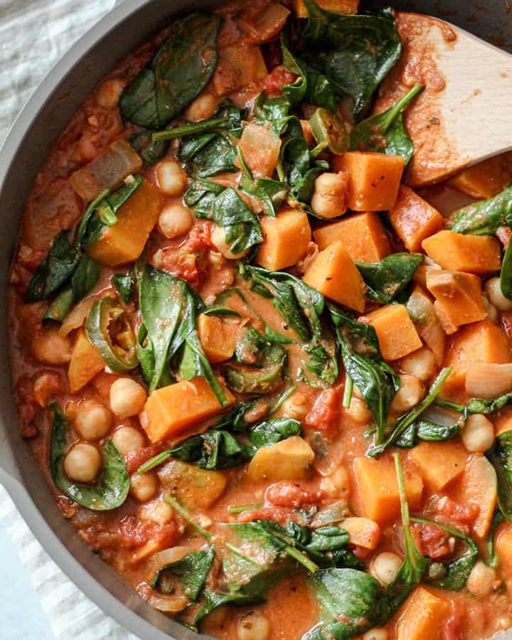 Close up of the pan with stew.