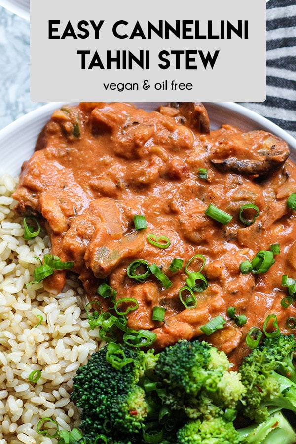 This healthy cannellini tahini stew is an easy and quick weeknight dinner. Satisfyingly smoky and creamy, this meal only needs basic ingredients to make.