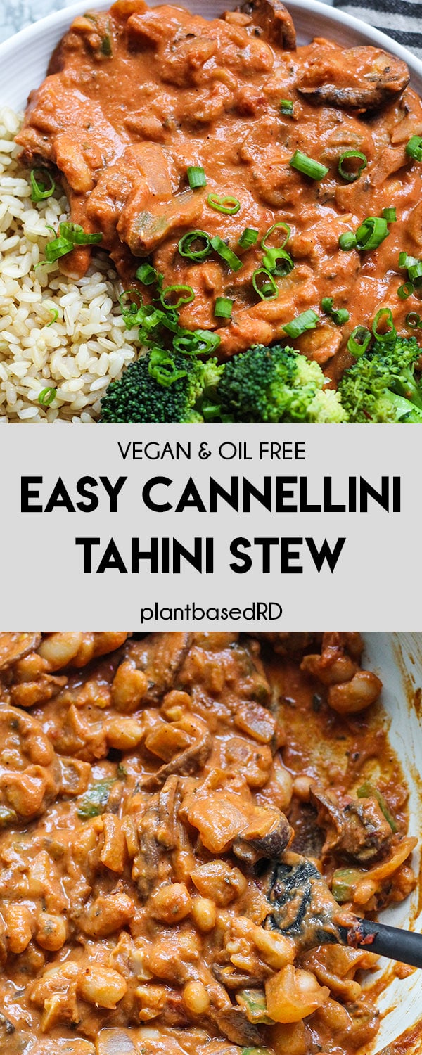 This healthy cannellini tahini stew is an easy and quick weeknight dinner. Satisfyingly smoky and creamy, this meal only needs basic ingredients to make.