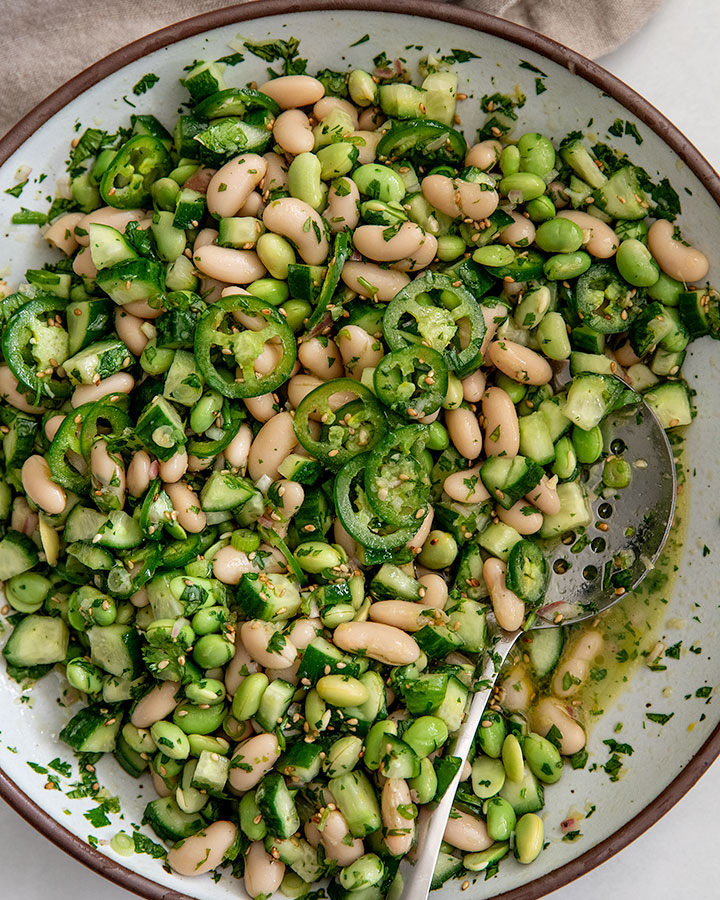 Ginger Shallot Chopped Bean Salad