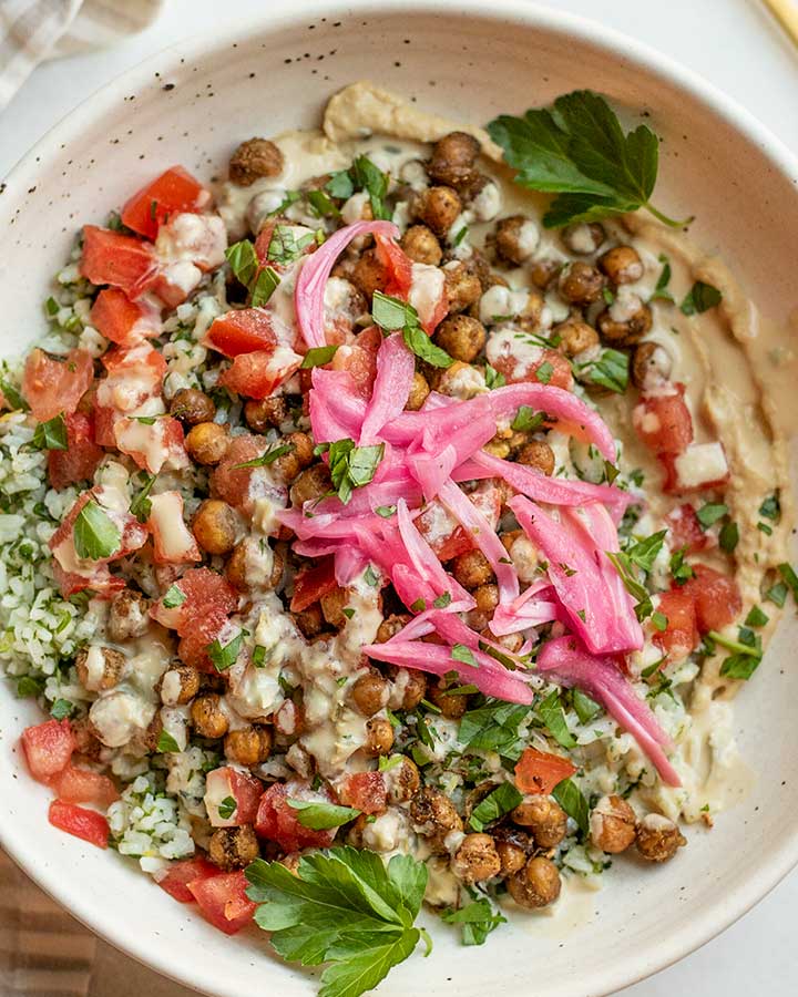 Herby Rice Salad with Crispy Za’atar Chickpeas