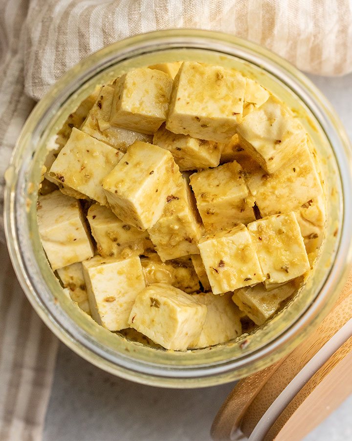 Lemon Garlic Marinated Tofu