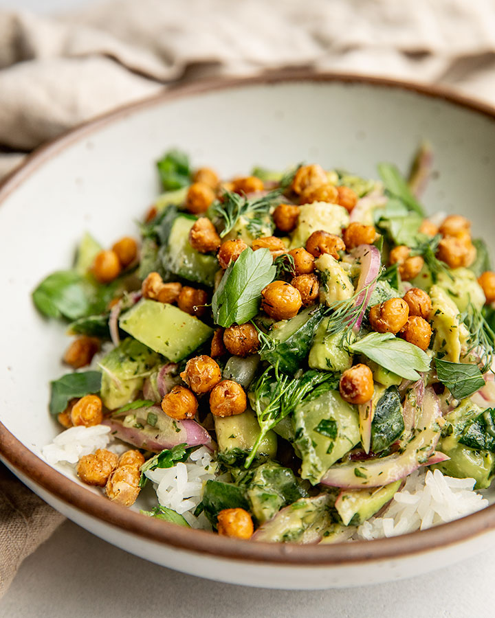 Lemon Herb Smashed Cucumber Salad