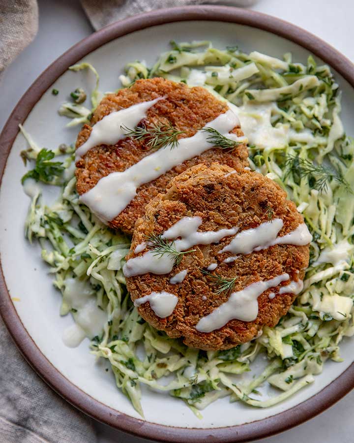 Crispy Lemon Herb Tofu Patties