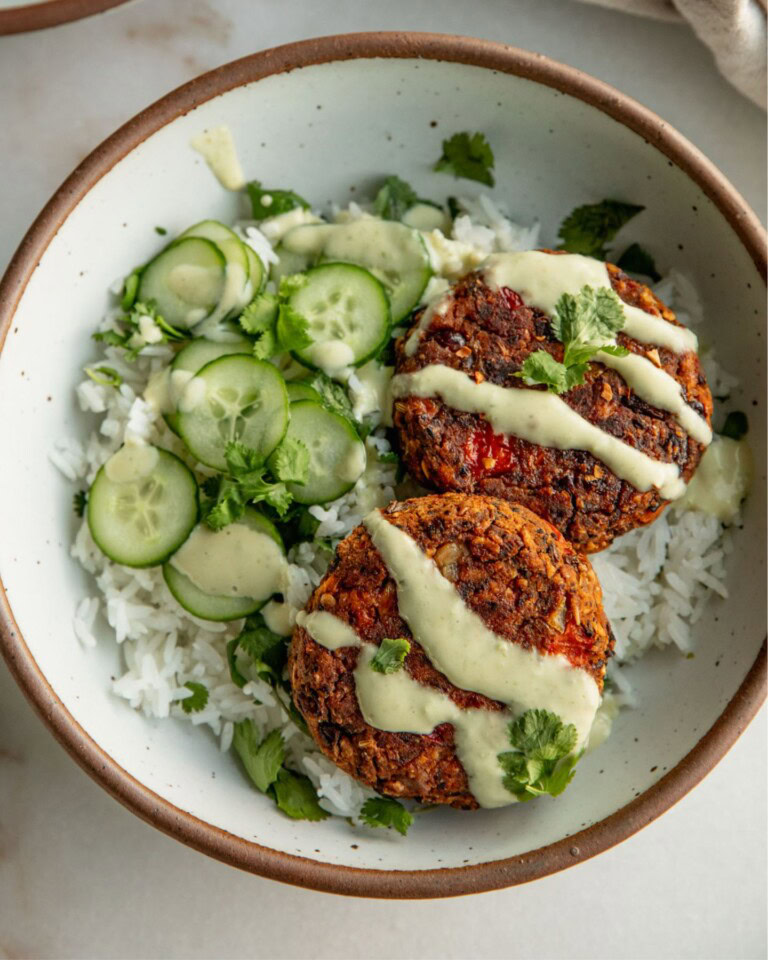 Lime Drenched Sweet Potato Black Bean Patties