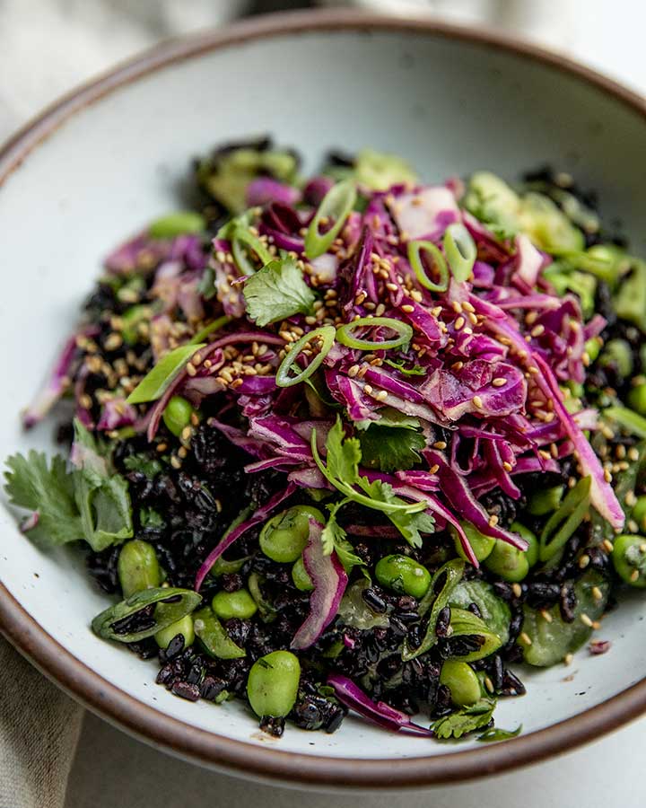 Orange Miso Black Rice Salad