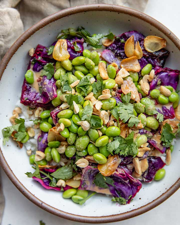 Peanut Lime Charred Cabbage Salad