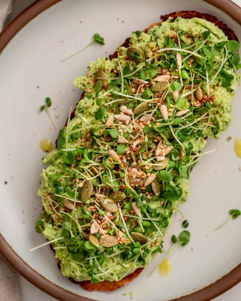Pickled Jalapeño Edamame Toast