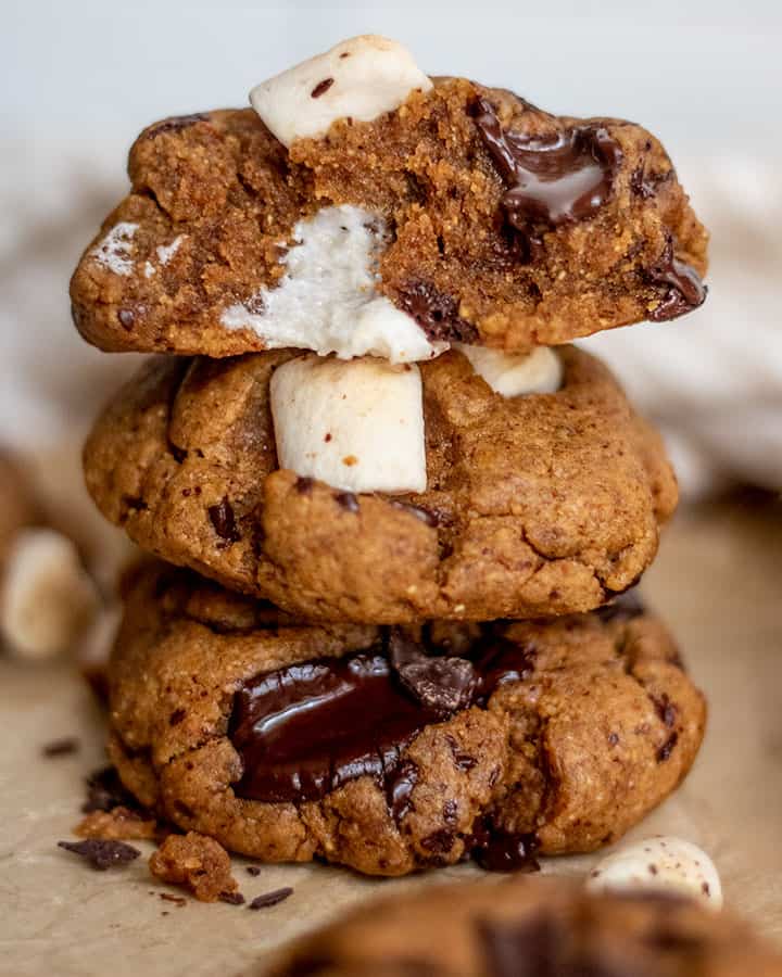 Chewy Pumpkin Chocolate Chip Marshmallow Cookies
