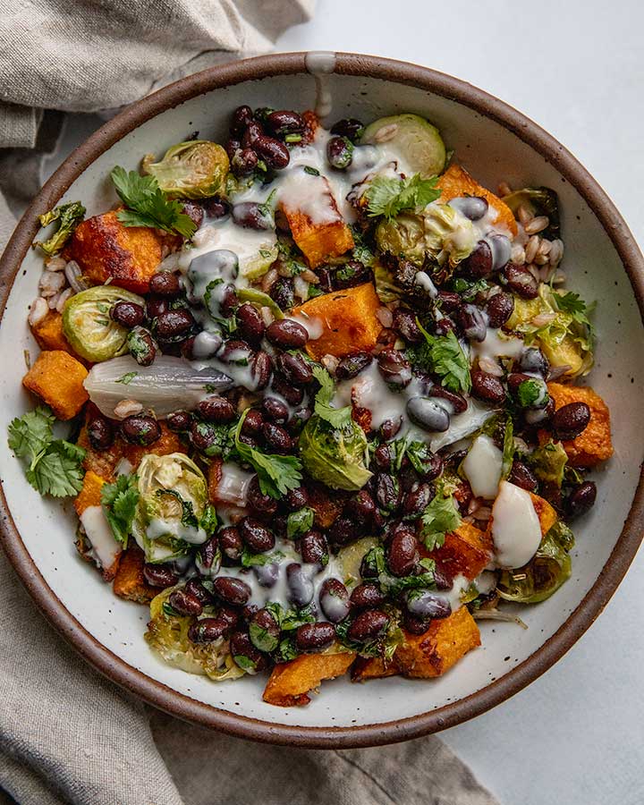 Crispy Butternut Squash and Farro Power Bowl
