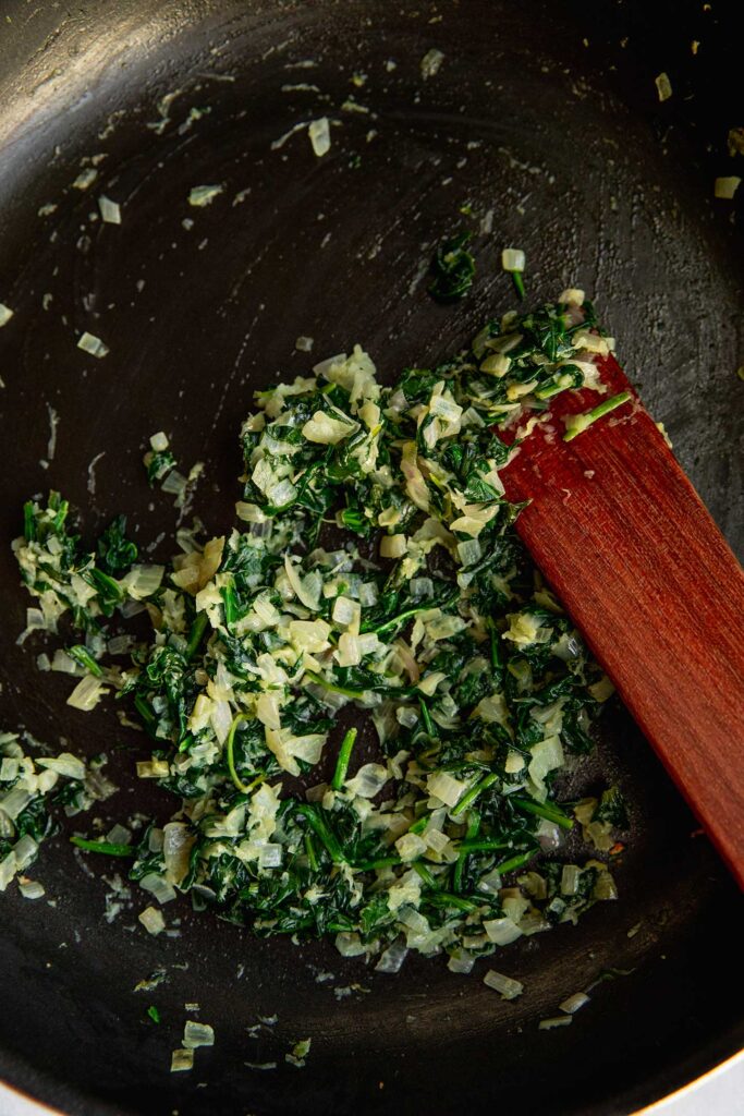 Sauteed spinach and shallots.