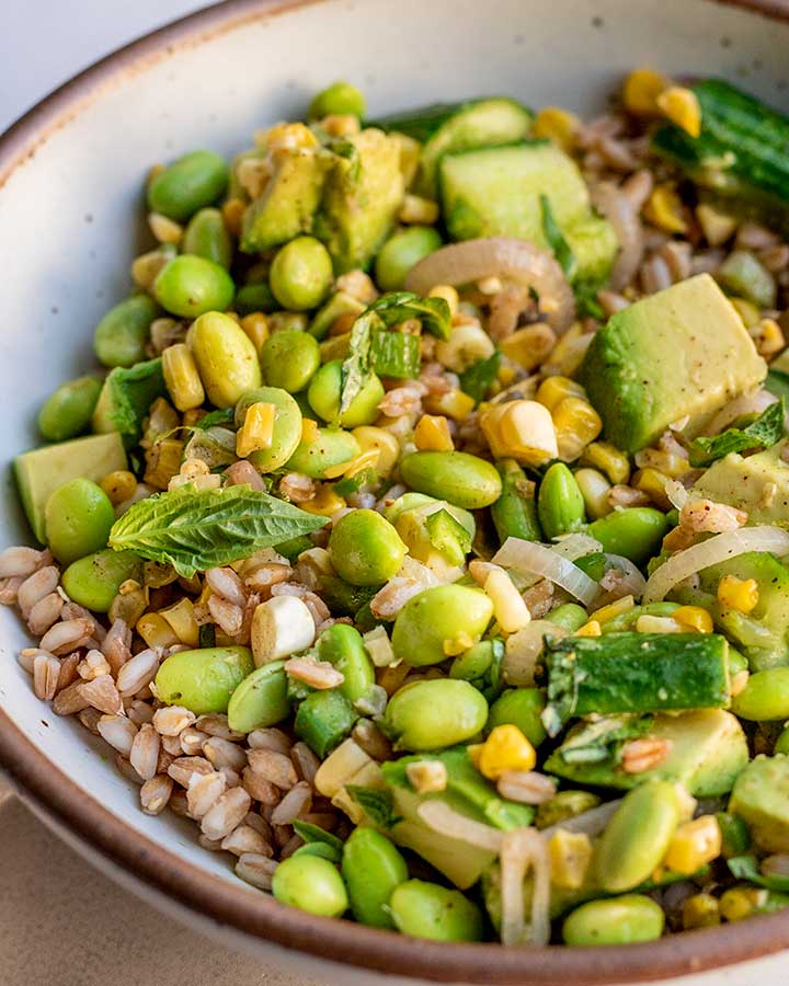 Skillet Charred Corn and Edamame Salad