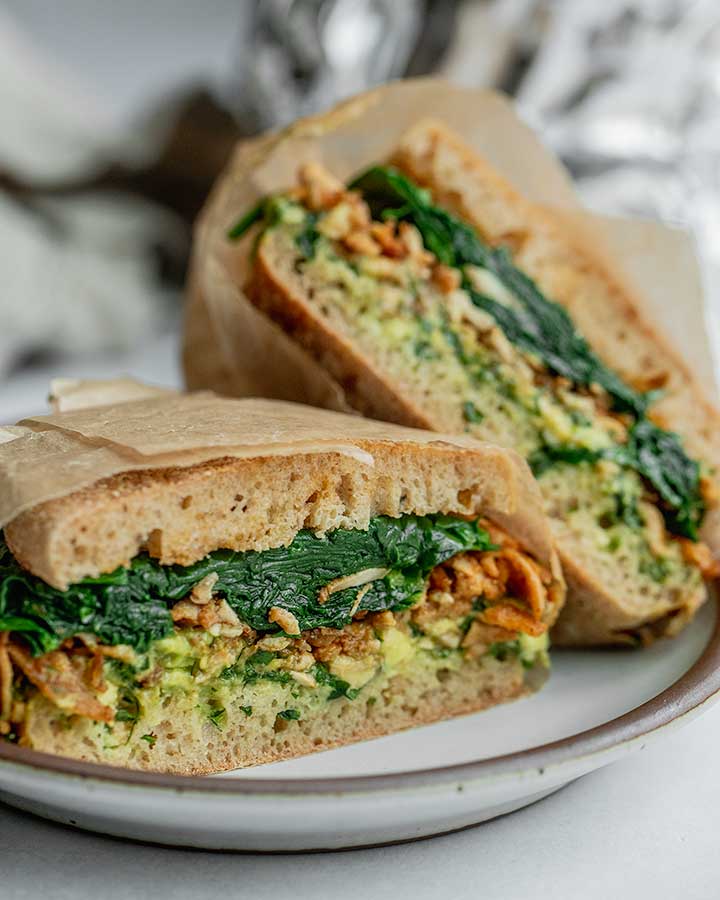 Smoky Shredded Tofu Breakfast Sandwich