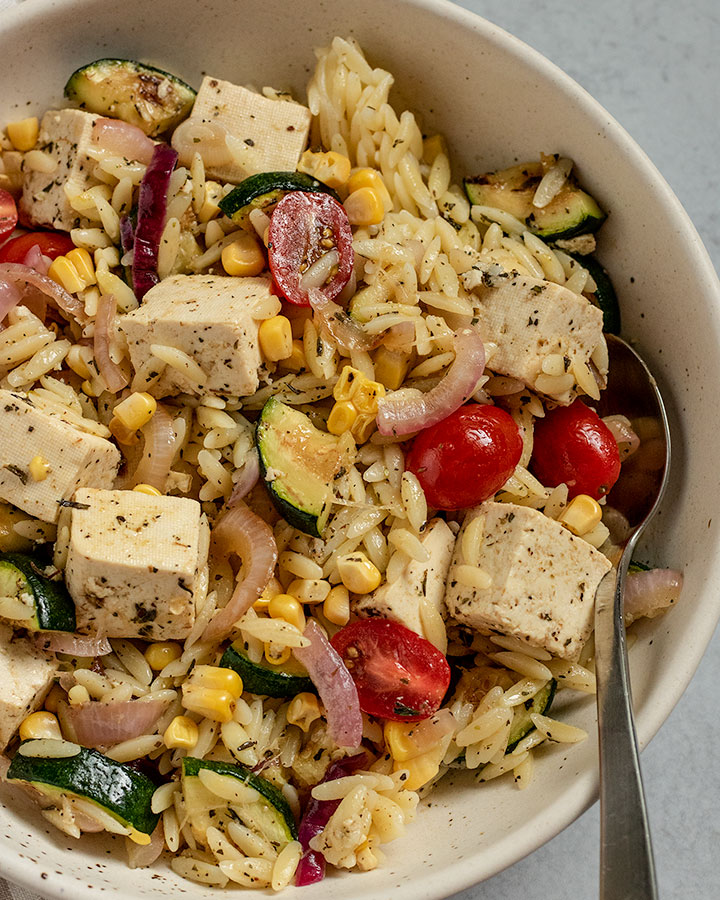 Summer Orzo Salad with Grilled Vegetables