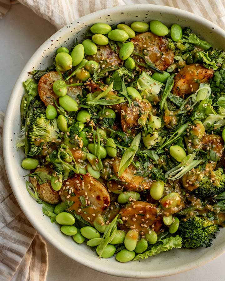 Sweet Chili Roasted Potato Broccoli Salad