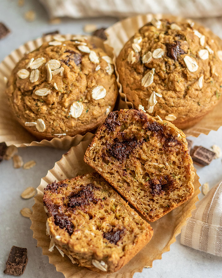 Vegan Chocolate Chip Zucchini Muffins