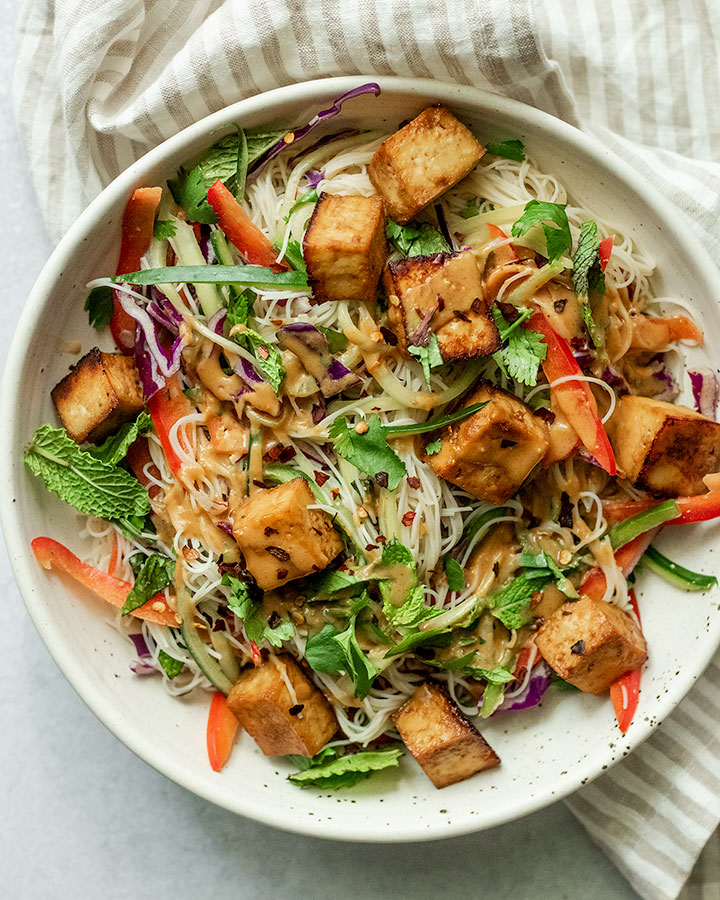 Vermicelli Noodle Salad with Peanut Sauce